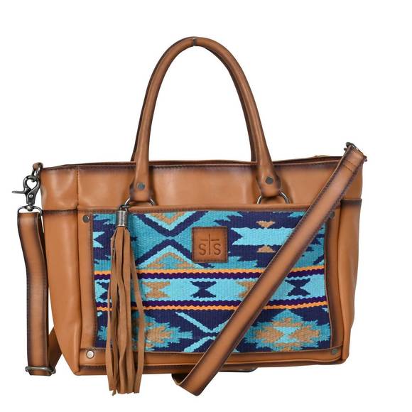 STS RANCHWEAR Handbags - NEW STS RANCHWEAR women's serape satchel bag in mojave sky blue